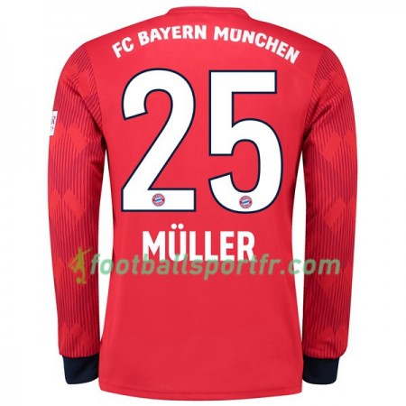 Tenue Bayern Munich Muller 25 Domicile 2018-2019 Maillot de Foot ML
